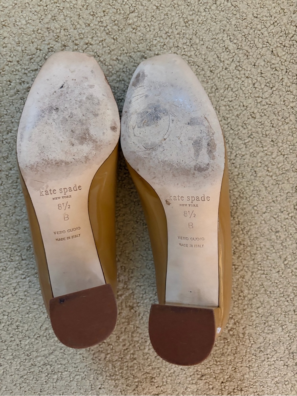 kate spade Tan Patent Leather Jeweled Toe Pumps - Picture 8 of 9